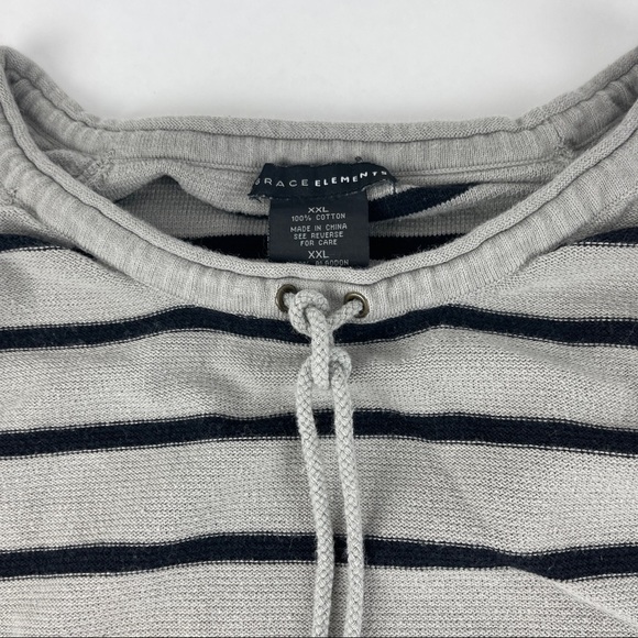 Grace Elements Sweatshirt Womens XXL Gray Black Striped - Picture 4 of 9